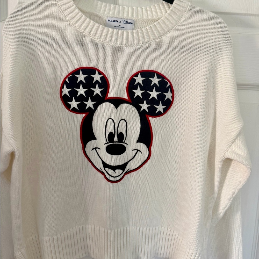 Disney Cropped Cream Sweater